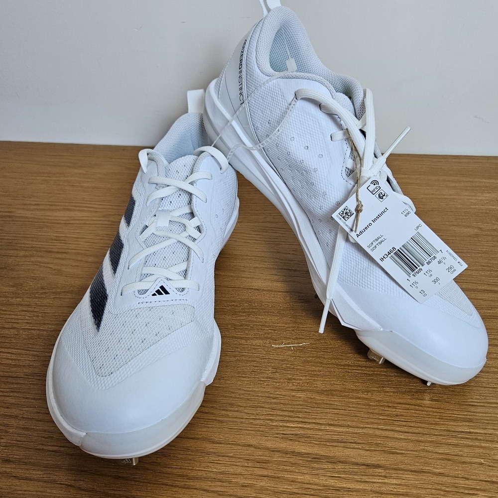 Adidas Adizero Instinct‎ Softball Cleats White Navy Men's Size 13 New w/ Tags...